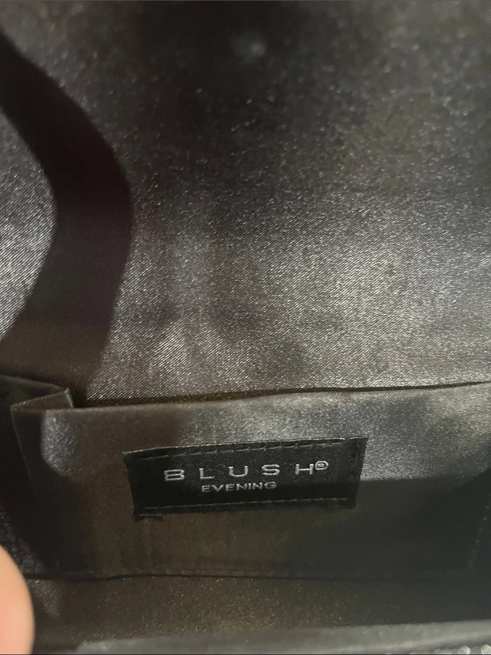 Blush Black Glitter Bow Evening Clutch